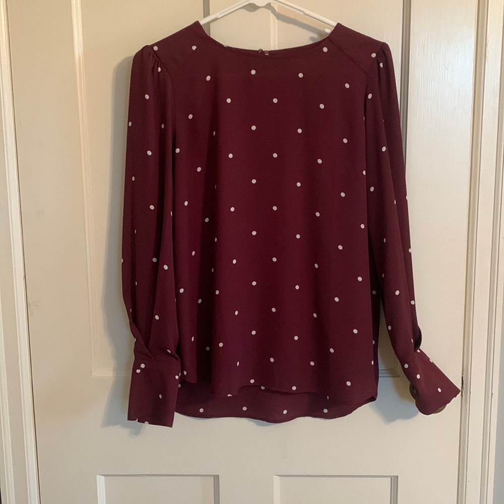 Maroon Polka Dot Top